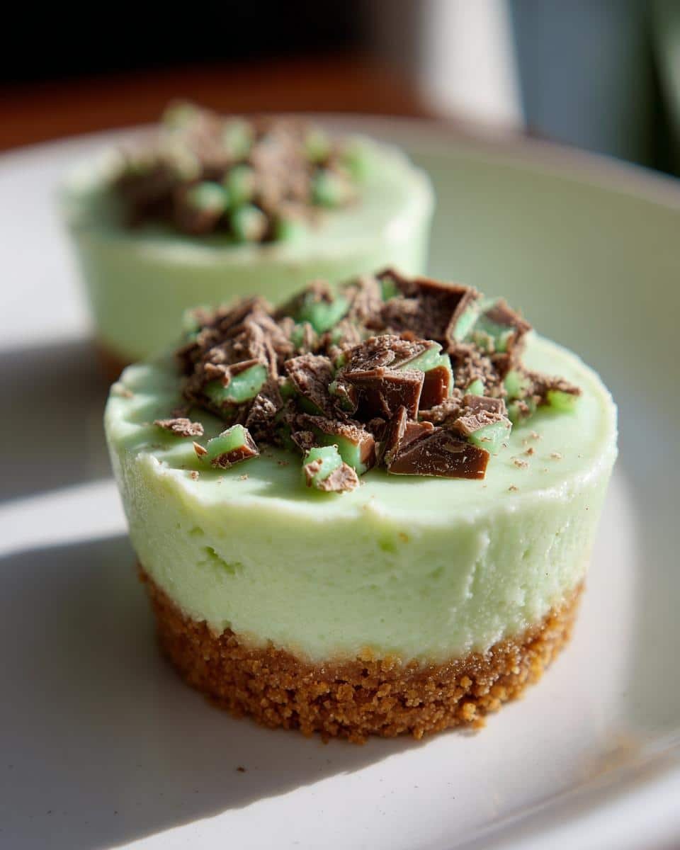 25 Irresistible Andes Mint Mini Cheesecakes for St. Patrick’s Day 3 Andes Mint Mini Cheesecakes - St. Patrick's Day - detail 3