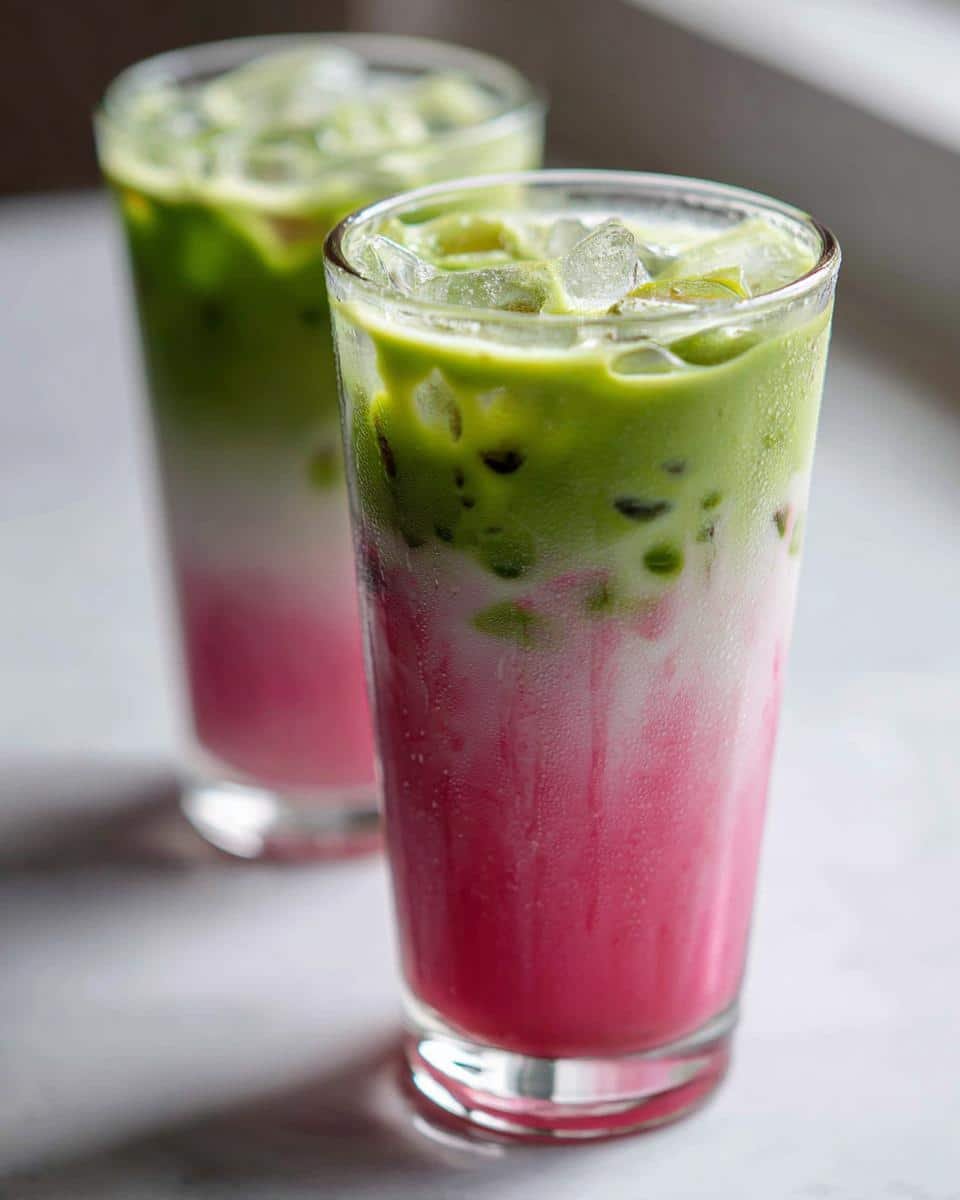 Refreshing Iced Strawberry Matcha Latte - detail 1