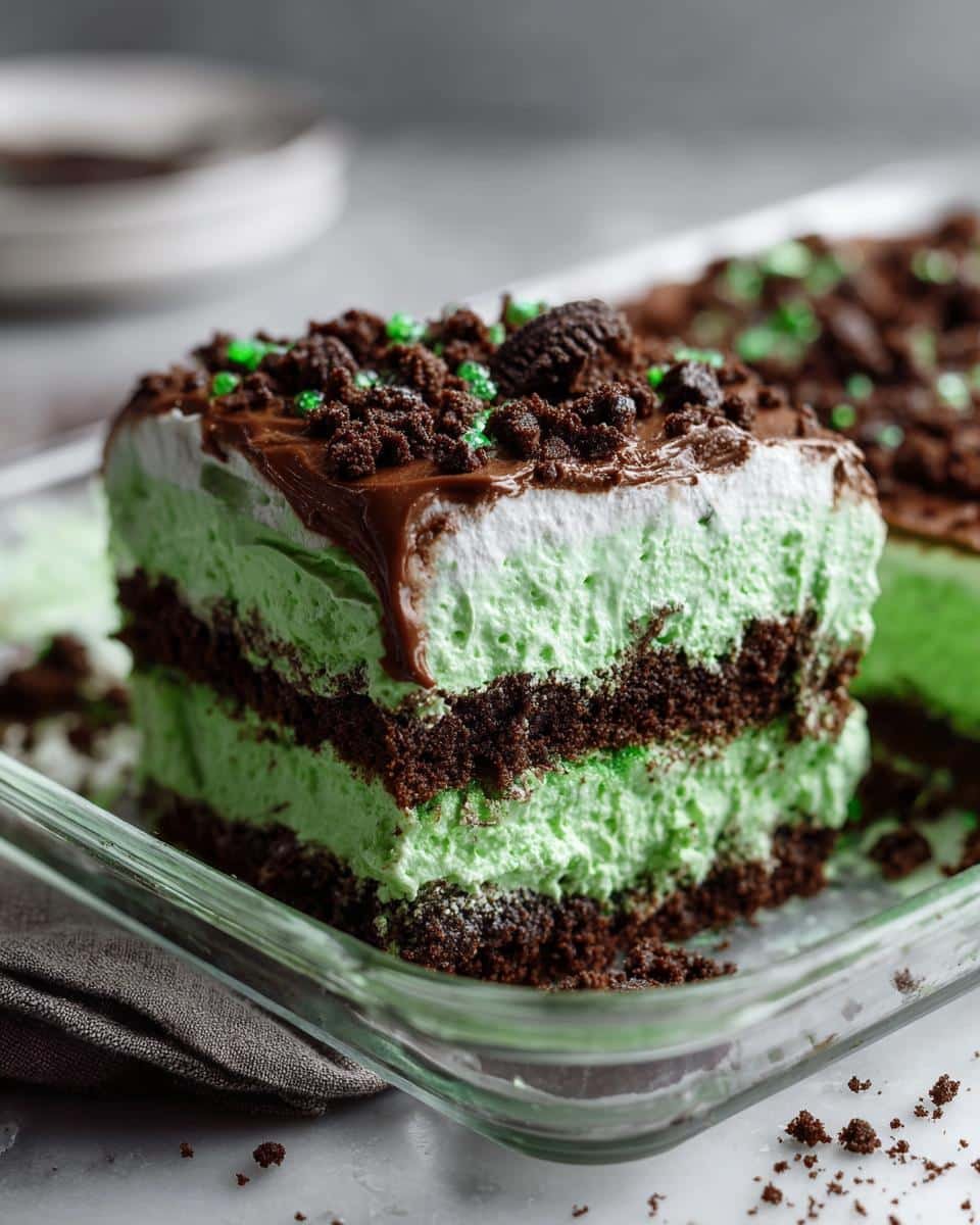 2-Ingredient St. Patrick’s Day Shamrock Lasagna Dessert Magic 1 St. Patrick's Day Shamrock Lasagna Dessert - detail 1