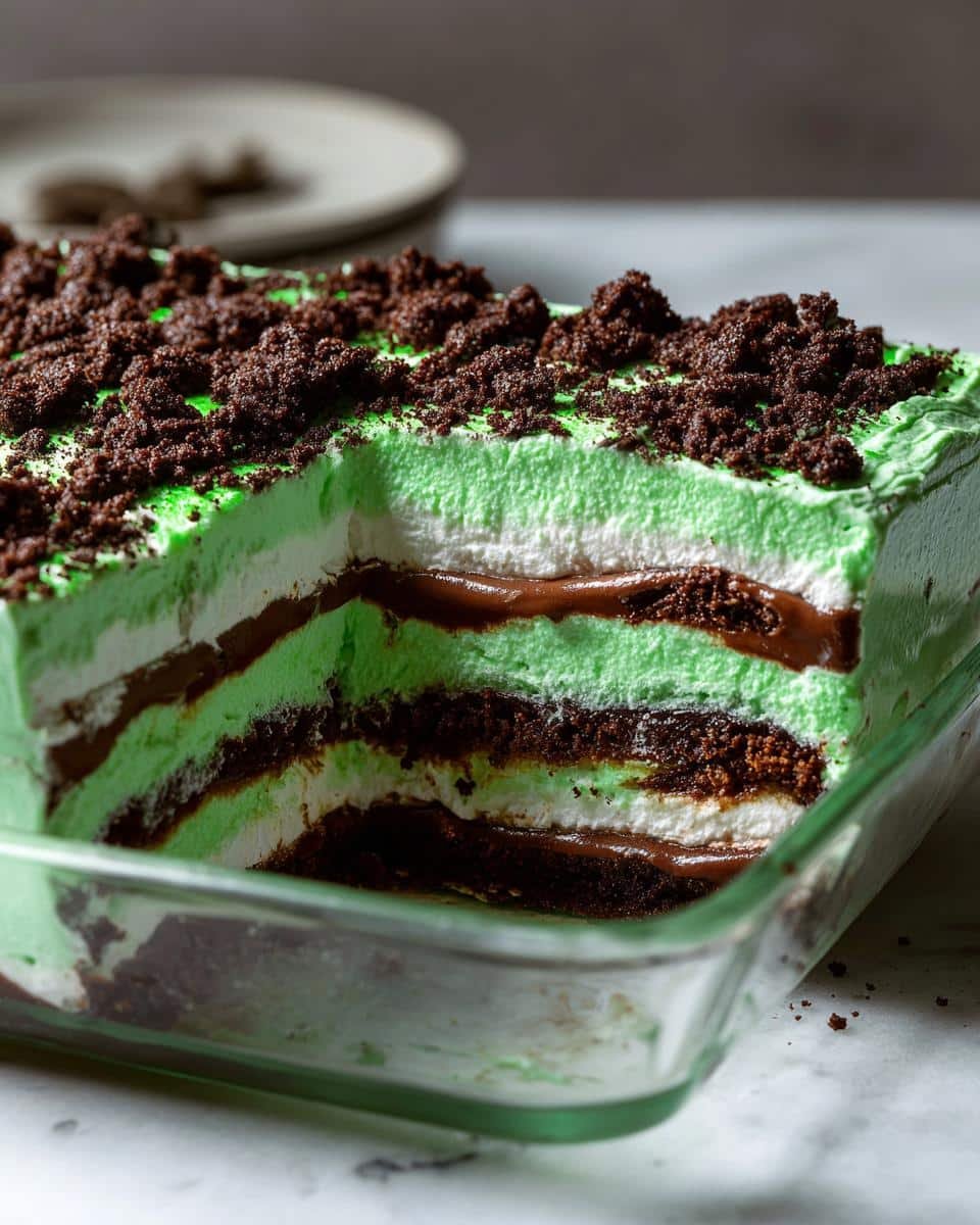 2-Ingredient St. Patrick’s Day Shamrock Lasagna Dessert Magic 2 St. Patrick's Day Shamrock Lasagna Dessert - detail 2