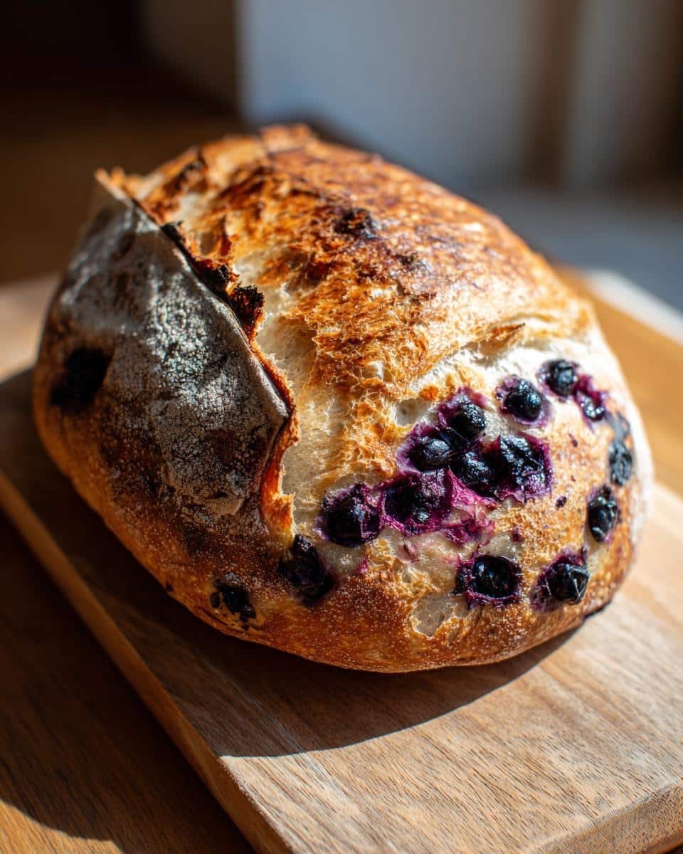 Magical Blueberry Sourdough Bread Recipe in 6 Simple Steps 1 blueberry sourdough bread - detail 1